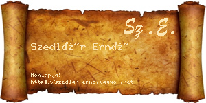 Szedlár Ernő névjegykártya